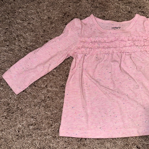 Carters Dotted Pink Long Sleeve - Picture 2 of 6